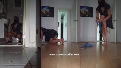 Canlı Yayında İşeyen Tangasıyla Yerleri Silen Bir Ev Hanımı