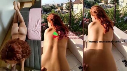 Balkonda Komşulara Karşı Kızıl Türk Çıtırı Sikiyor